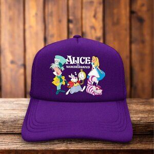 Alice In Wonderland Unisex Trucker Hat Purple Snapback Childhood Classic Cap